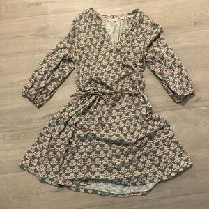 Boden jersey optional tie cinch waist tie dress with pockets